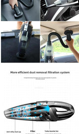 Akku-Handstaubsauger 120W – Kabellos für Auto, Büro & Zuhause