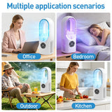 Tischventilator klingenlos – 6 Stufen, Timer & Nachtlicht